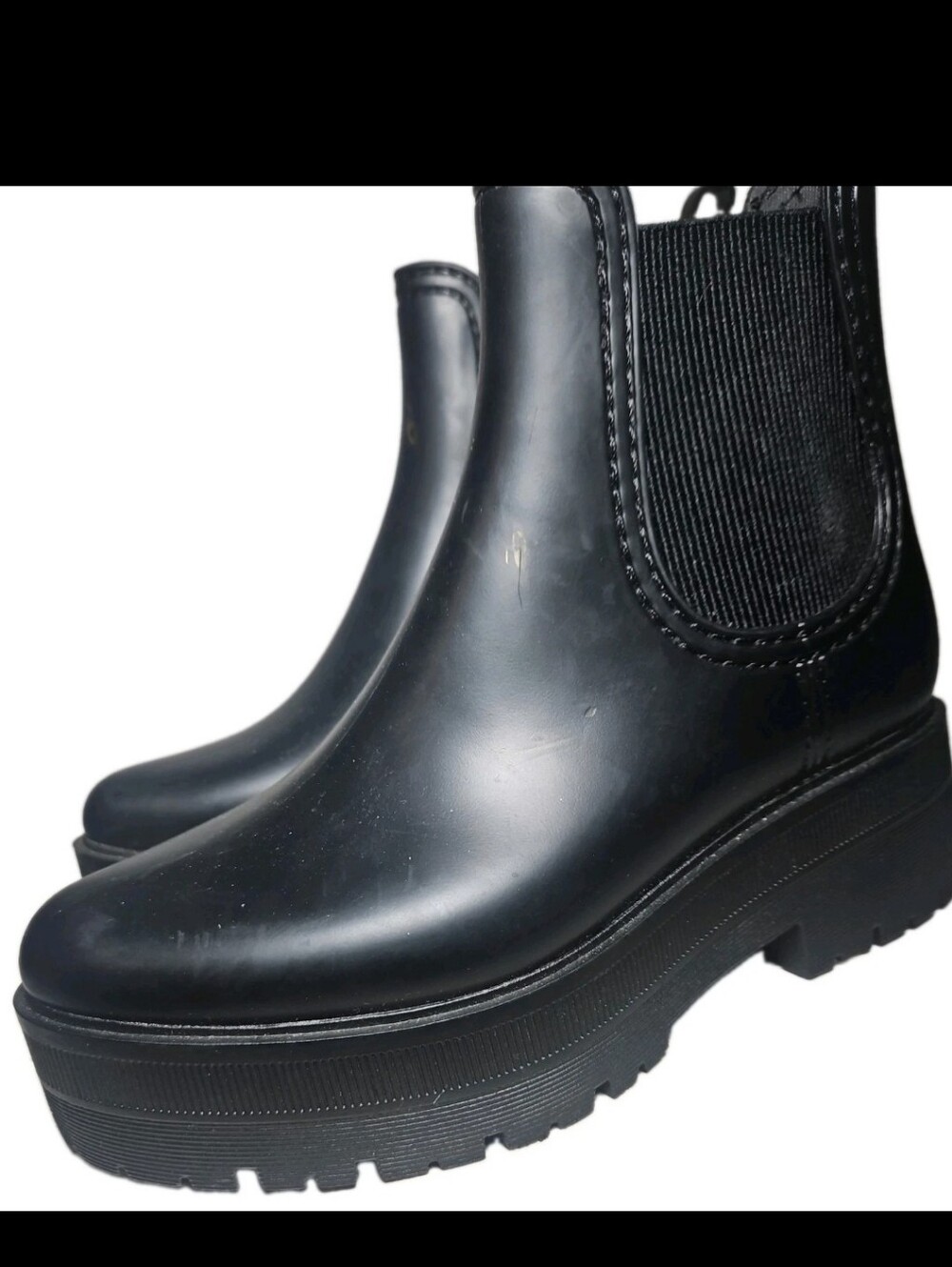 Forever Unisex Adults Women7.5 Black Faux Leather Chelsea Ankle Boot Pull-On[8E